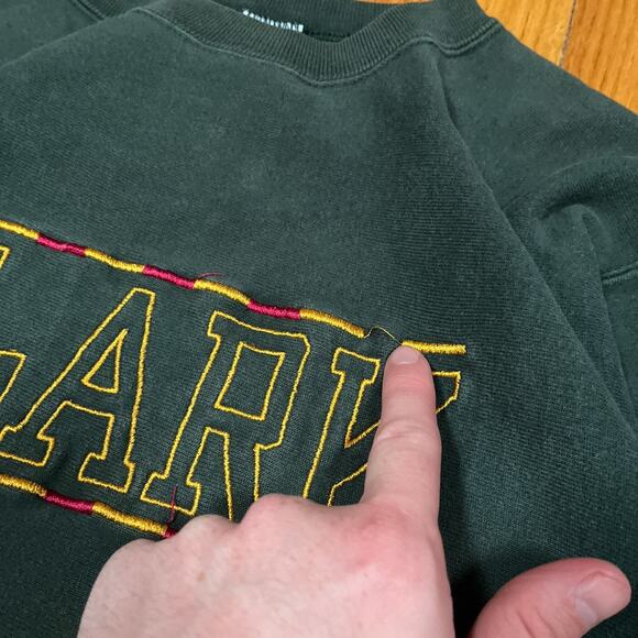 Vintage Champion Reverse Weave Clark Crewneck Size Large Made in USA Collegiate - Picture 7 of 9